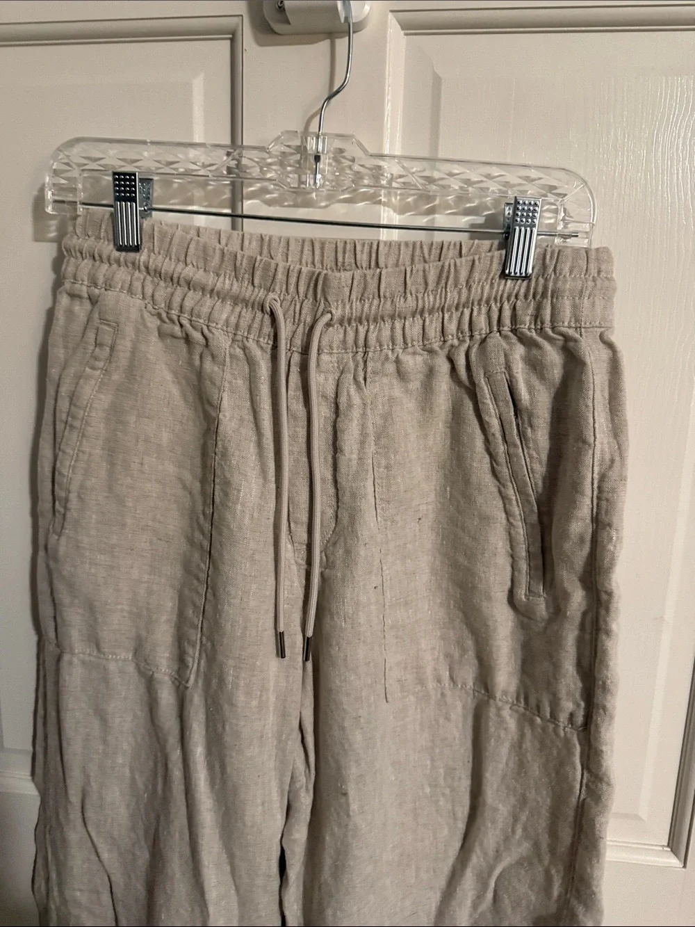 Athleta Neutral Beige Hanging Linen-Blend Pants Decor Accent